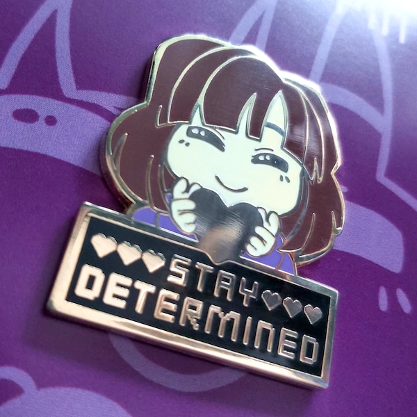 Frisk Undertale Hard Enamel Pins - Stay Determined