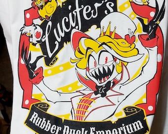 T-shirt Lucifer&#39;s Rubber Duck Emporium - HAZBIN HOTEL