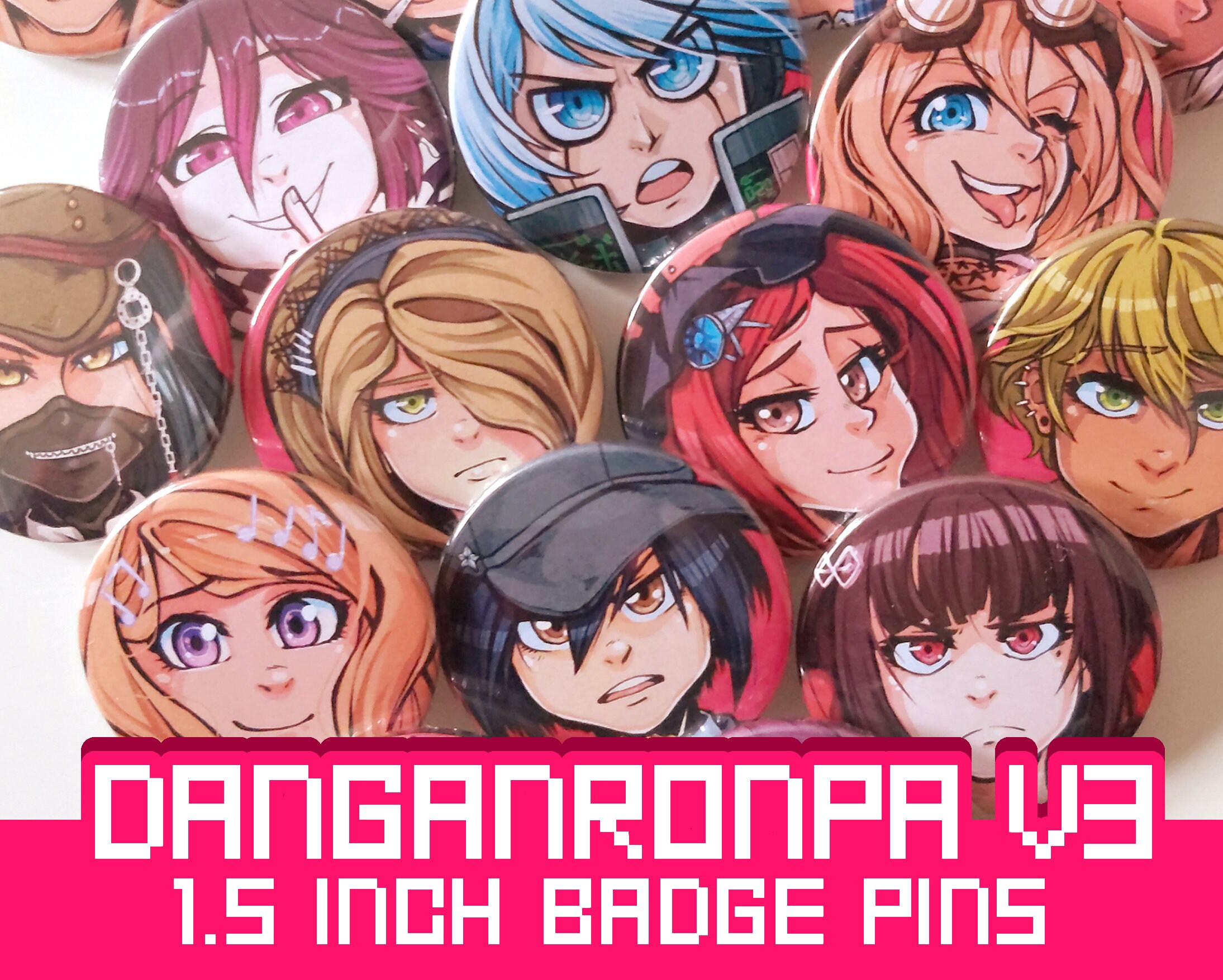 Danganronpa V3 Badge Pins 38mm