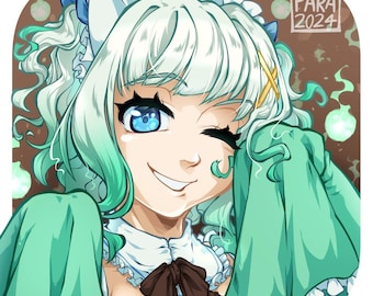 Mini tirages Maid Mint Fantome - VTuber Art