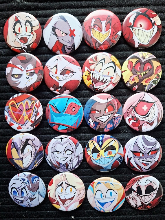 HAZBIN HOTEL チビネオンアラスター&チビアラスター　ピンバッジ HAZBIN HOTEL 38mm Pinback Badges - Etsy