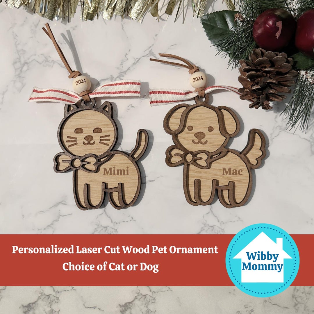 Personalized Laser Cut Wood Dog or Cat Pet Ornament Memorial Sympathy ...