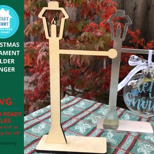 Kerststraatlantaarn Ornamenthouder Hanger Display - Digitale laserklare bestanden - SVG - Glowforge