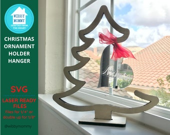 Christmas Tree Ornament Holder Hanger Display - Digital Laser Ready Files - SVG - Glowforge