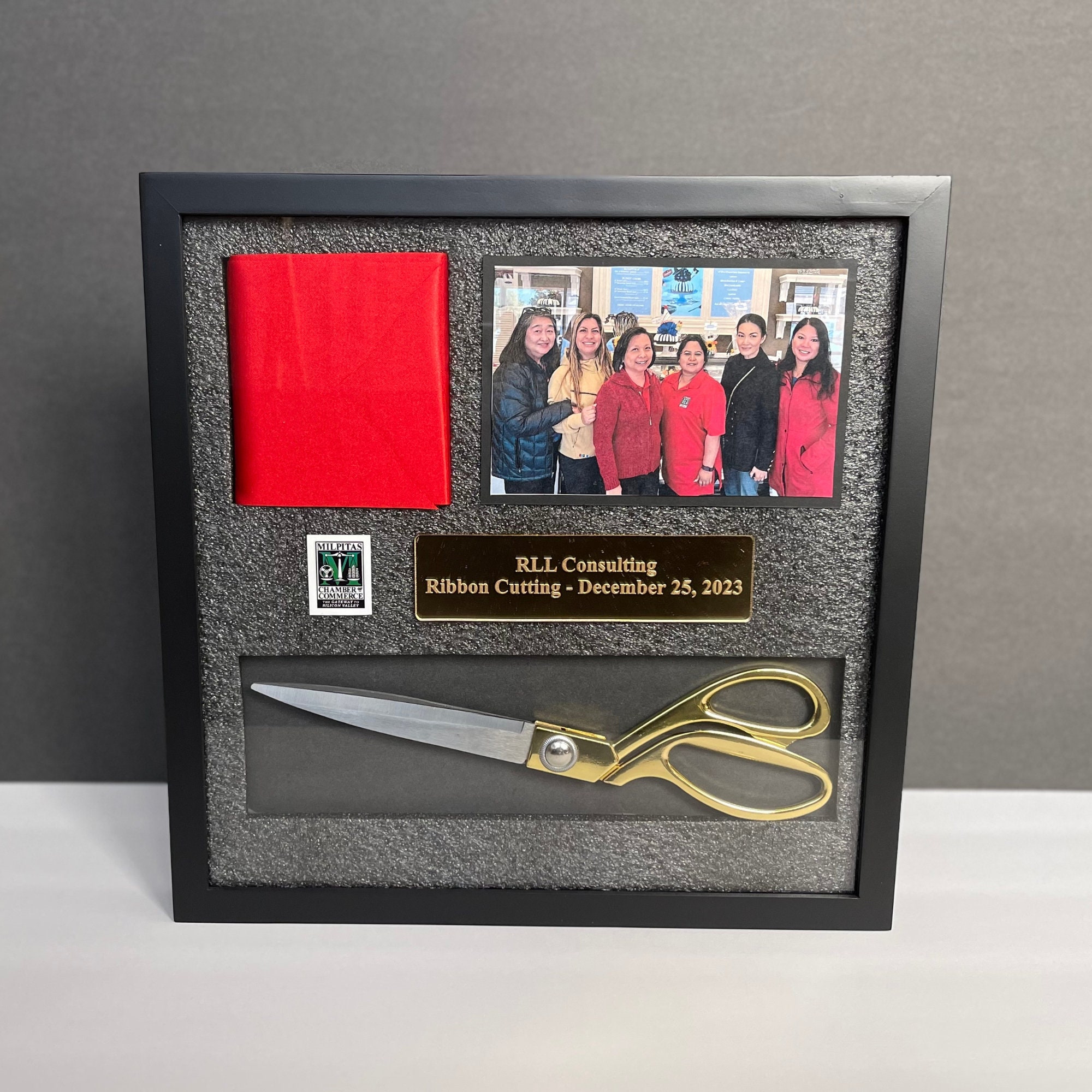 Personalized Ribbon Cutting Ceremony Momento Box Kit Engraved