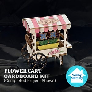 Paris Flower Cart Street Market Cardboard Kit DIY Candy Stand Goodie Favor Box Decor Party