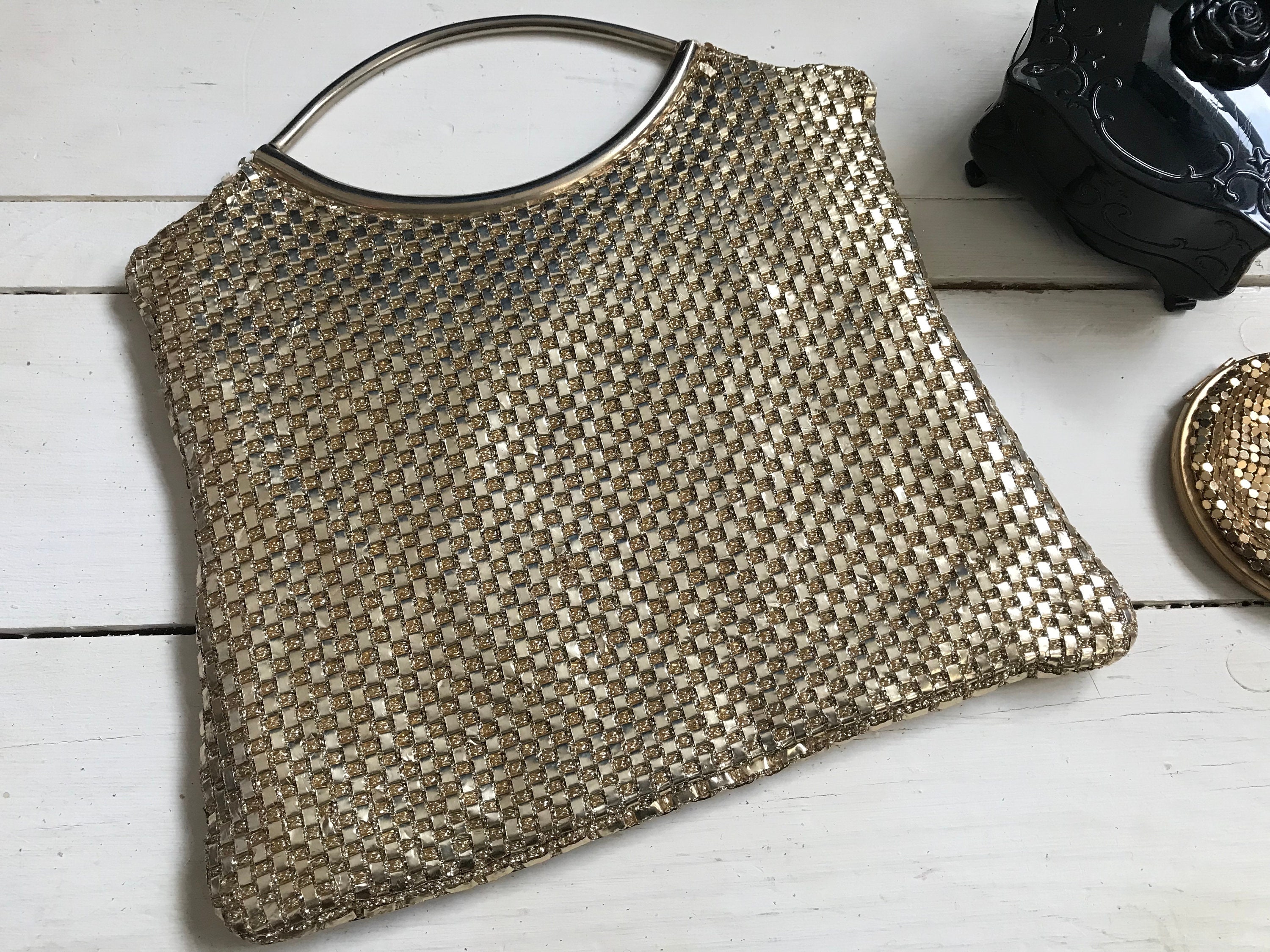 gold sparkly bag