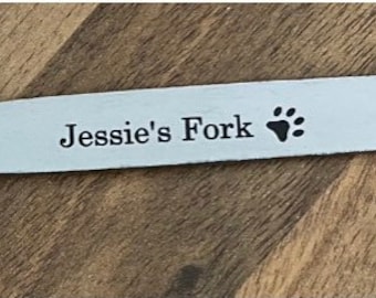 Personalised engraved stainless steel fork ‘The Dogs Dinner’ or ‘The Cats Dinner’