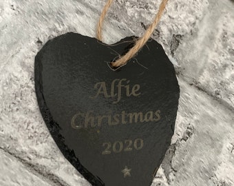 Engraved Christmas Heart, slate, coaster, quote, teacher appreciation, Family, Christmas, Decoration