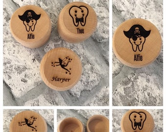 Wooden engraved personalised tooth fairy box, Tooth Fairy, Engraved, Personalised box, Tooth