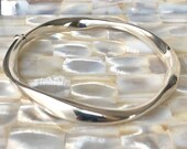 Sterling Silver Hinged Bracelet - Stacking Bracelet - Gift for Her