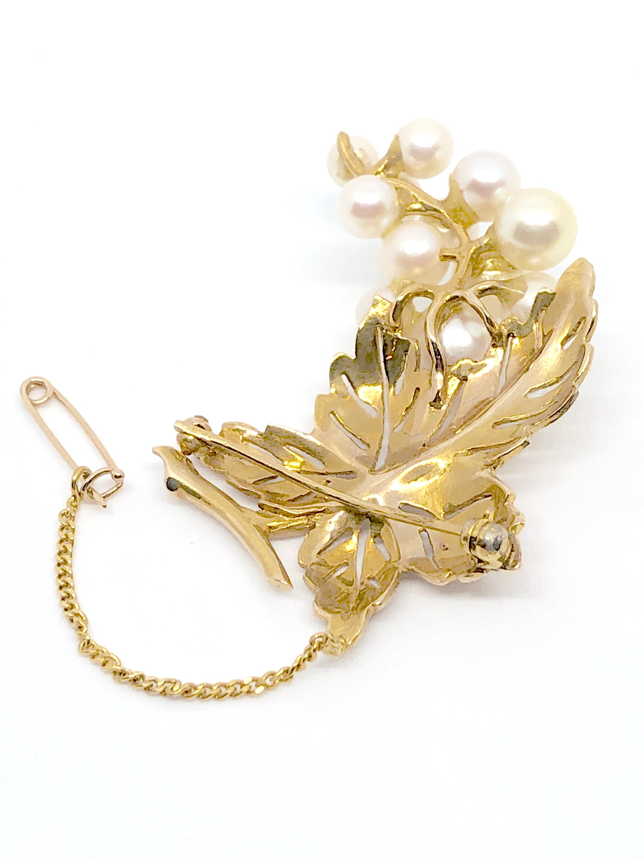 Gold and Pearl Grapevine Brooch 10K Grapevine Pin 10K Gold - Etsy UK