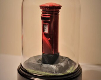 Miniature post box diorama street corner