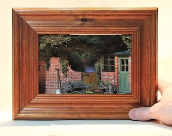 The Potting Shed miniature - Framed Diorama miniature