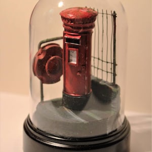 Miniature post box diorama maritime scene