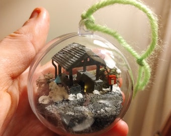 Christmas church lytch gate miniature bauble