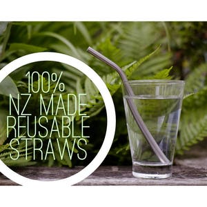 New Zealand Made Stainless Steel Reusable straws 2pk image 2