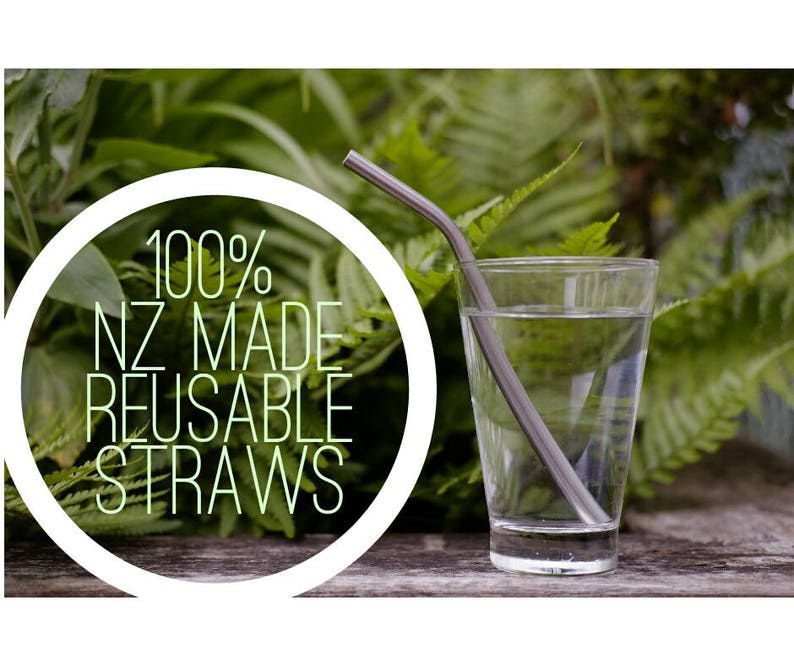 New Zealand Made Stainless Steel Reusable straws 2pk image 2
