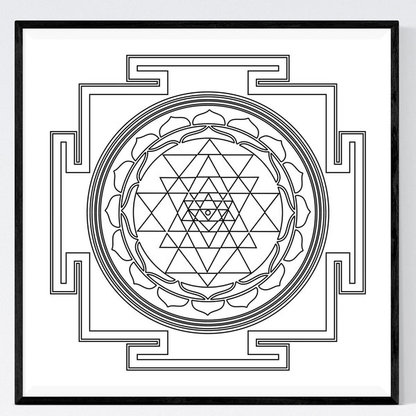SVG Sri Yantra, Sacred Geometry dxf, laser cutter, vinyl, cricut, silhouette, tshirt, vector, spiritual,