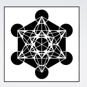 SVG Metatrons kub, helig geometri, andlig, metafysisk, png, eps, pdf, dxf, silhuett, laserskärning, cricut, glowforge