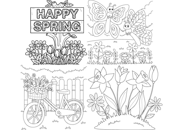 Block poster Spring - coloring page for 25 people - Yoors