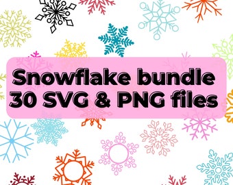 Winter Snowflakes bundle, SVG, PNG, Cricut, Silhouette, Glowforge, whimsical, hand drawn, christmas, winter, snowflakes, bestseller