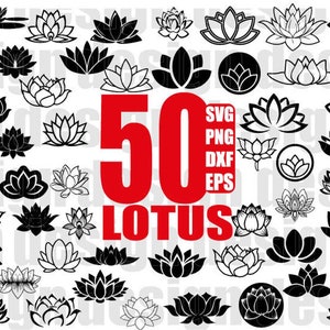 LOTUS SVG, lotus clipart, lotusbloem, bloem svg, bloemensjag, lotussilhouet, sticker, stencil, vinyl gesneden dossier, ijzer op , cricut dossiers