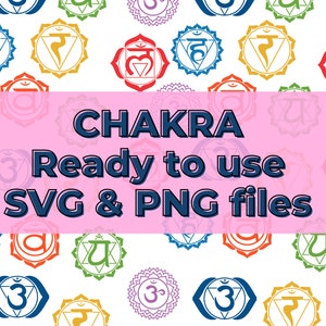 Arquivos digitais CHAKRA, SVG, PNG, Glowforge, Cricut, Logo, Vinyl e muito mais, uso comercial, símbolos espirituais, yoga, sânscrito,