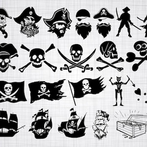 Pirate Bundle, svg, eps, dxf, png, clipart, cut files, silhouette, vector, cricut, vinyl, lasercut, glowforge