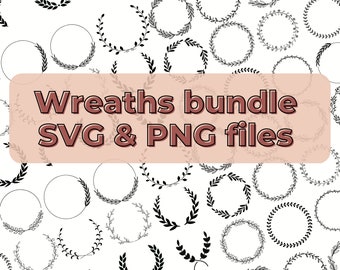Unique wreaths, SVG, digital file, round, circle, leaves, wedding, holidays, adornments, elegant, cricut, glowforge, lasercut