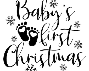 SVG Baby's first Christmas cutfile dxf, png, pdf, eps, cricut, silhouette, glowforge, lasercut, vinyl, tshirt