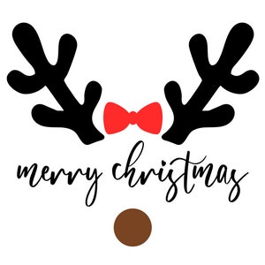 SVG Reindeer Merry Christmas cut files dxf, png, eps, pdf, cricut, silhouette, glowforge, lasercut, vinyl, tshirt, ornament, print, clip art