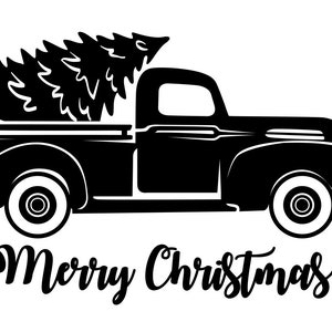 Arbre de camion joyeux Noël SVG, fichier coupé, dxf, pdf, png, eps, silhouette, cricut, glowforge, découpe laser, vinyle, t-shirt