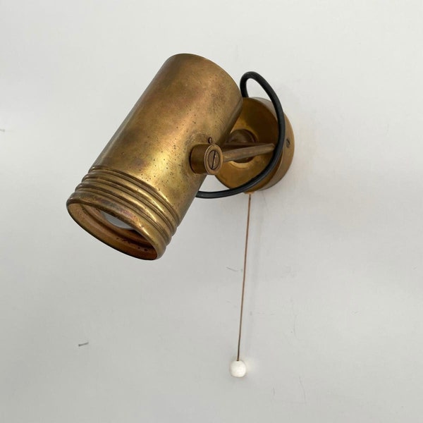 Mid-century aged Brass Single Spot Wall Lamp by Rolf Krüger for Heinz Neuhaus, 1970s, Germany