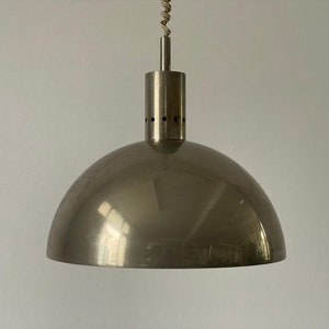 Mid-century Modern Italian Matte Chrome Pendant Lamp, 1960s, Italy