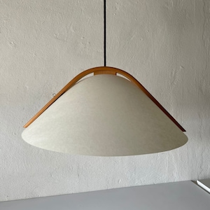 Plastic Paper and Wood Pendant Lamp by Domus, 1980s, Italy