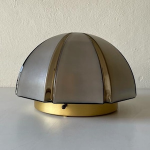 3 Dimensional Grey Glass Flush Mount Ceiling or Sconce by Peill Putzler, 1960s Germany