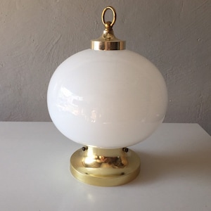 Limburg opaque glass and brass ceiling lamp - flush mount lighting - 1960s Germany