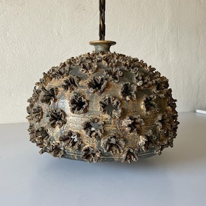 Danish Rare Hand-crafted Ceramic Heavy Pendant Lamp by Sejer, 1960s, Denmark