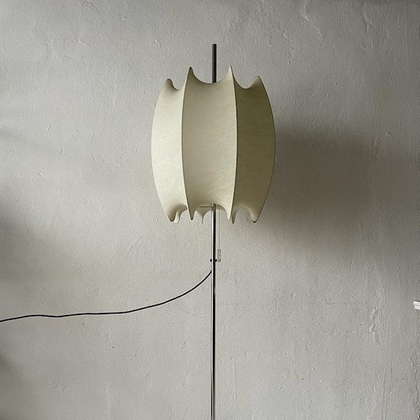 ON HOLD //////Rare Cocoon Floor Lamp, Castiglioni Era, 1960s