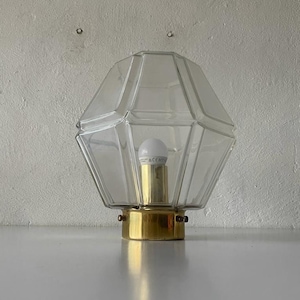 Limburg Glass & Brass flush mount ceiling lamp, 1960s, Germany