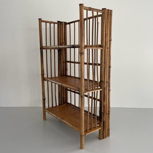Italian Bamboo Folding Shelf, 1960s, Italy