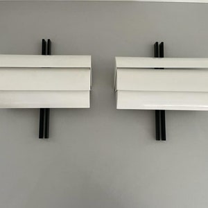 Black and White metal Pair of Sconces by E. Gismondi for Artemide, 1970s, Italy