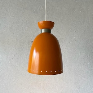 Mid-Century Orange Metal Pendant Lamp by Hillebrand, 1950s, Germany