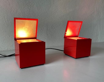 Pair of CUBOLUCE Table Lamps by OPI Milano for Cini & Nils - Etsy