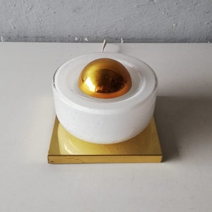 Limburg 2941 Opal ice glass & Brass wall sconce - Exceptional beauty - 1960s Germany