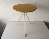 2B Danish round metal top Folding tripod chrome legs Coffee table - 1960s Denmark