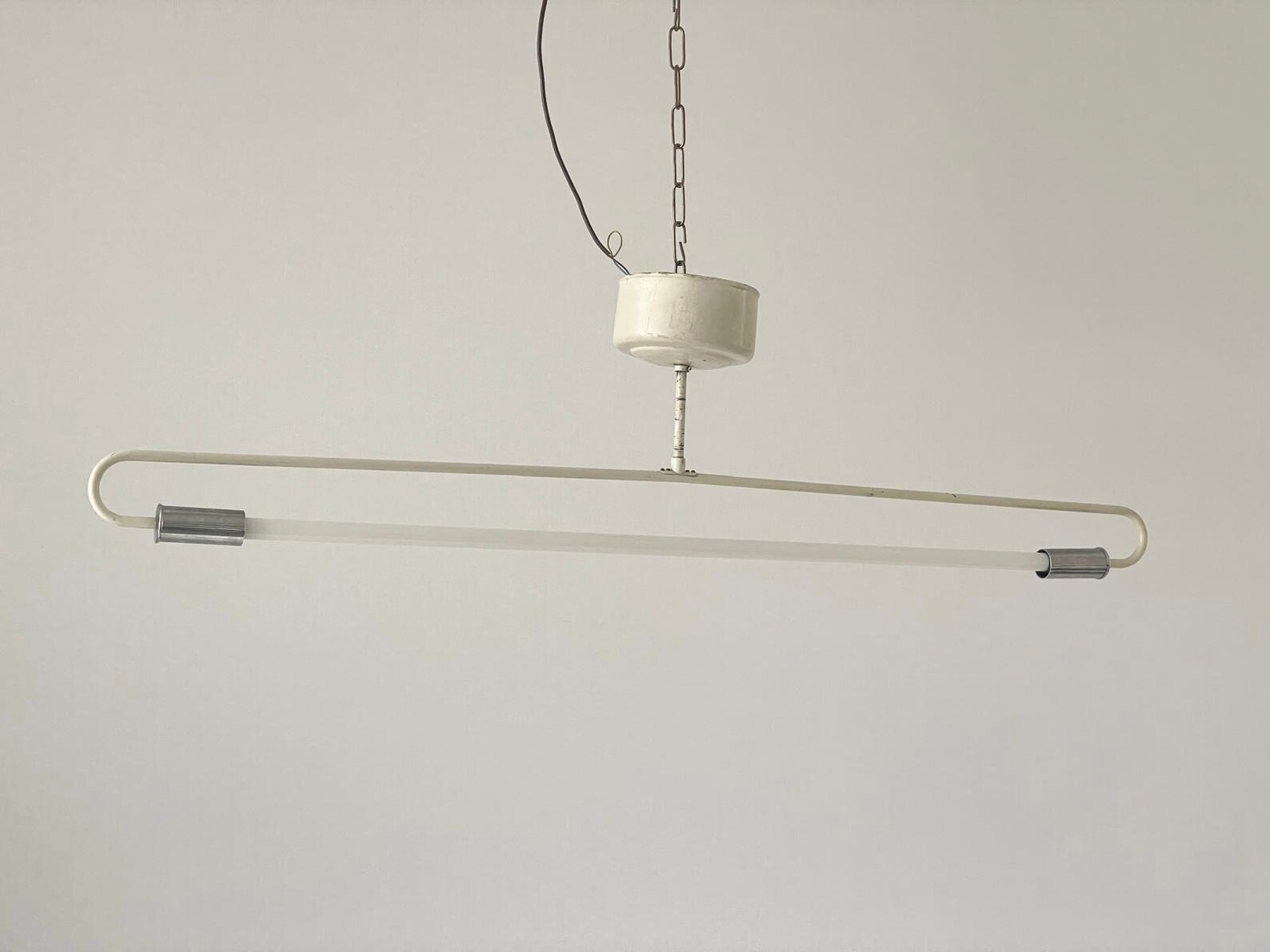 View of Art Deco Industrial Ceiling Lamp by Kaiser & Co. With Fluorescent Tube ...