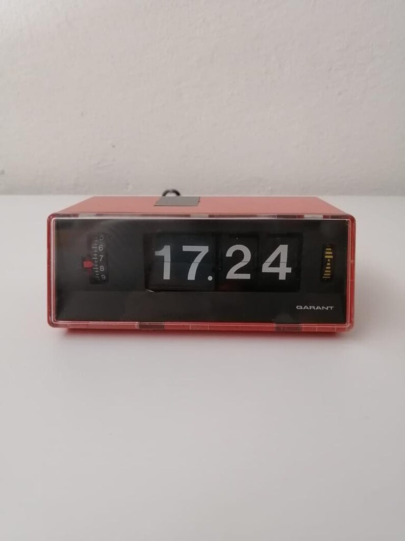 GARANT Flip Clock Red Alarm Clock Made in Germany Etsy