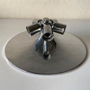 5 Armed Full Chrome Sputnik Flush Mount Ceiling Lamp, 1970s Germany